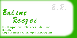 balint reczei business card